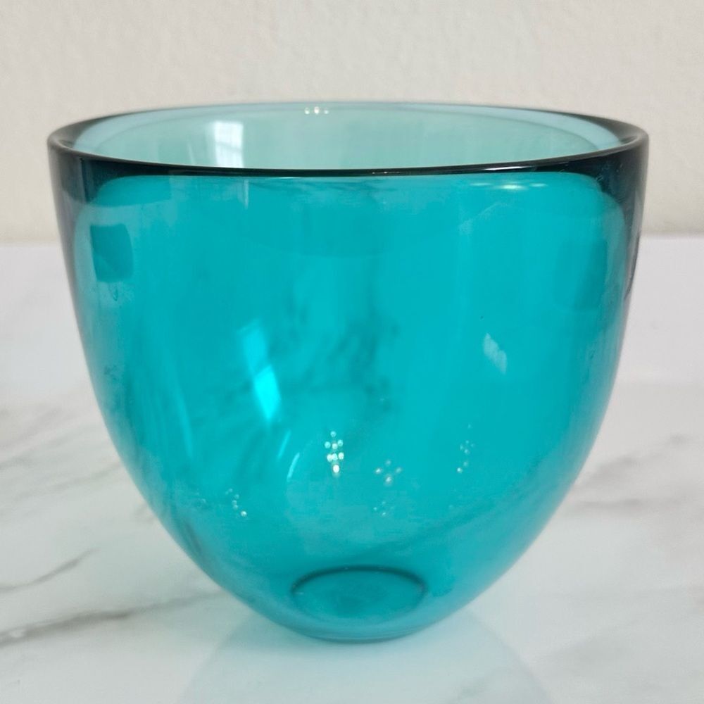 Orrefors Fuga Bowl in Blue Glass